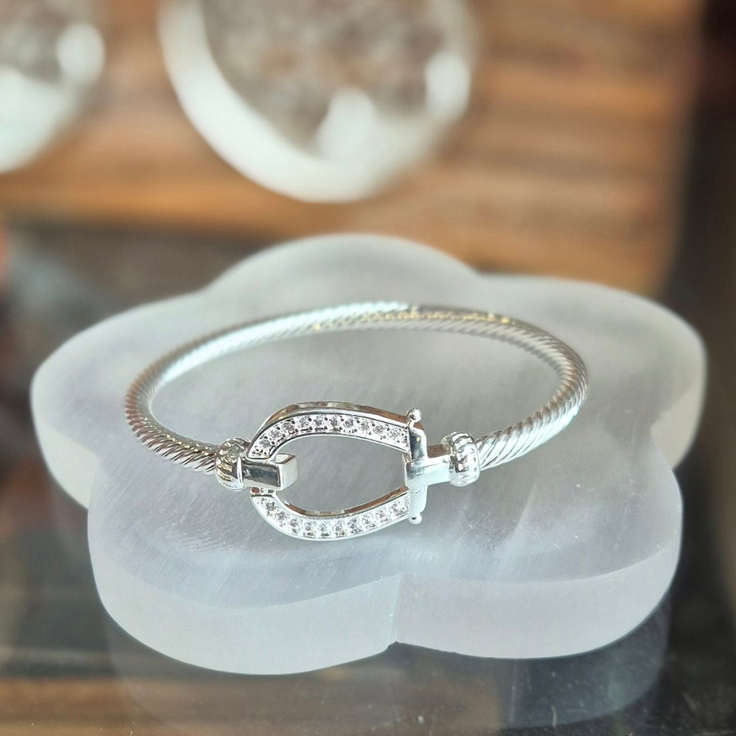 Bracelet Bangle Fer a Cheval Strass