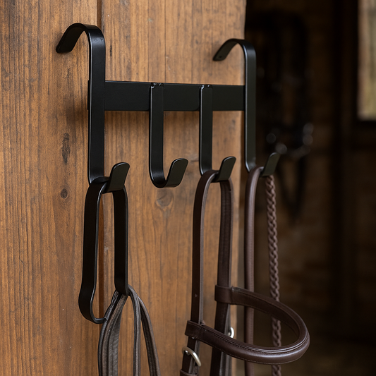 Porte-bridon en métal avec 4 crochets