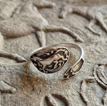 Bague Cheval Réglable en Argent S925