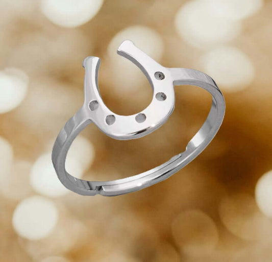 Bague Fer à Cheval Réglable en Acier Inoxydable