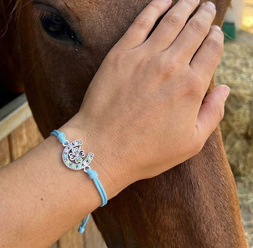 Bracelet Cordon Fer à Cheval et Trèfle