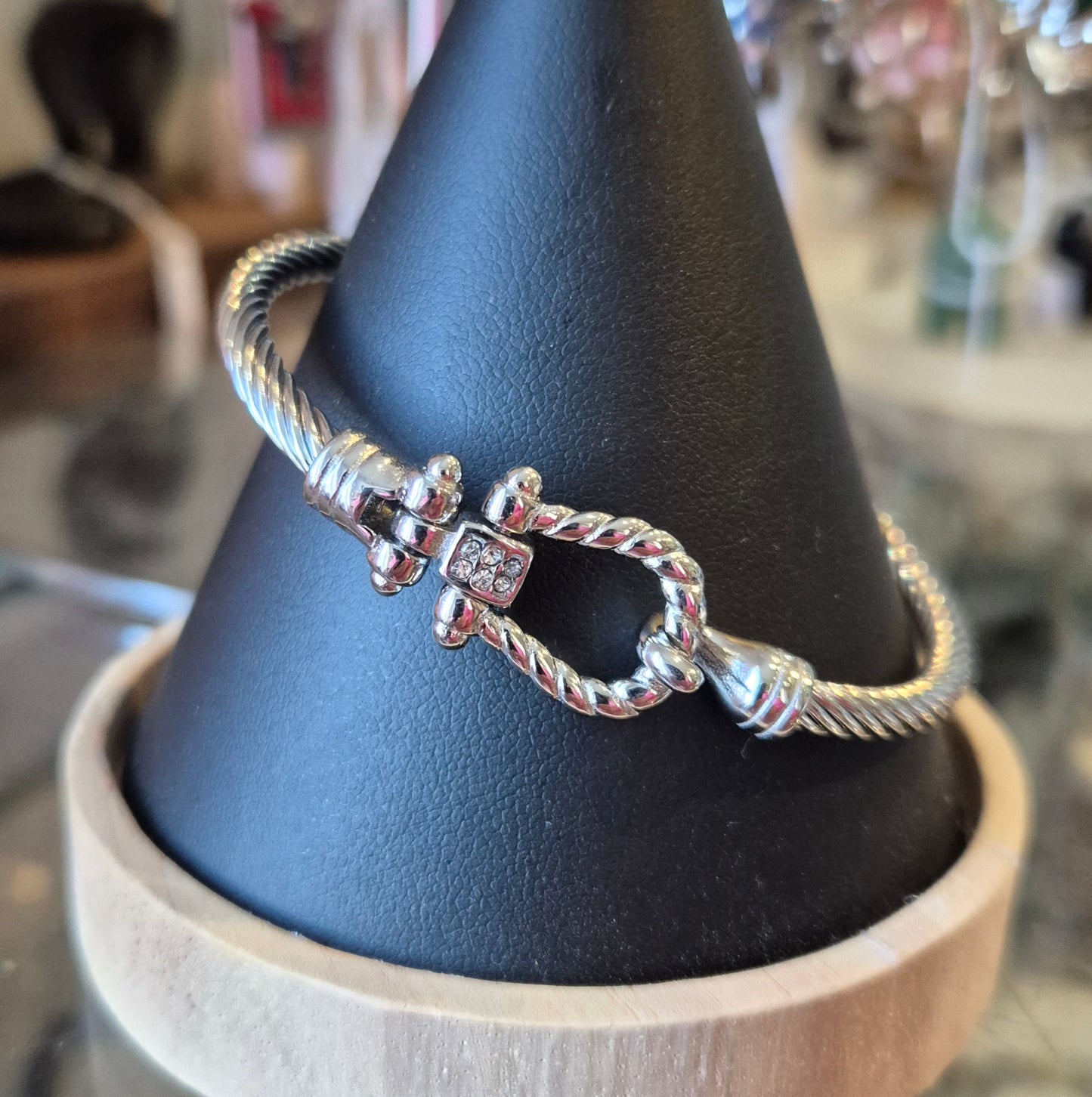 Bracelet Jonc Fer a Cheval et Strass