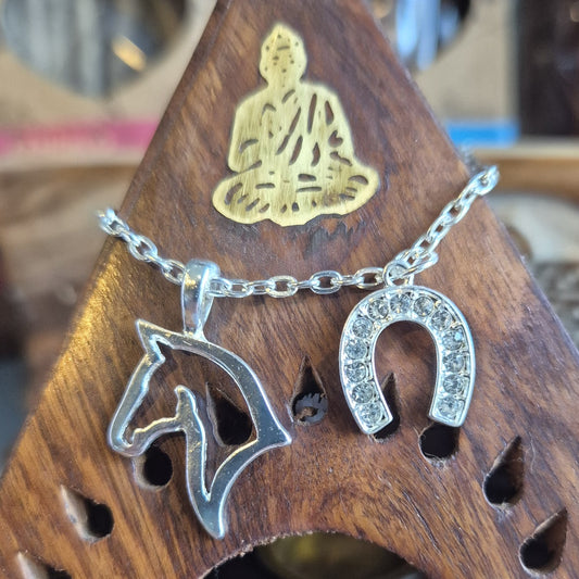 Bracelet Tête de Cheval & Fer de Cheval Strassé