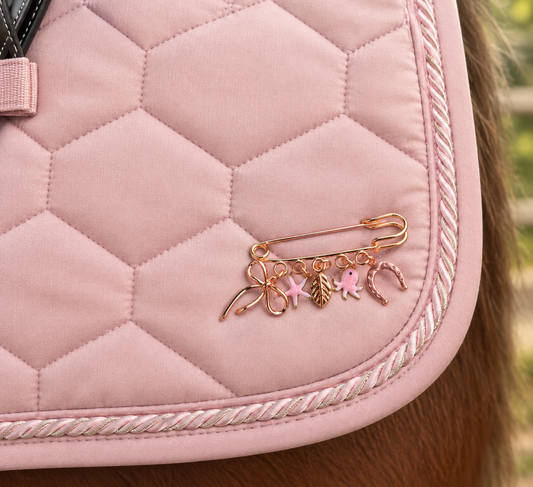 Broche a Tapis Or Rose, Noued, Fer de Cheval
