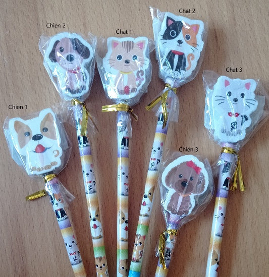 Pony Club Crayon avec Gomme Chat & Chien