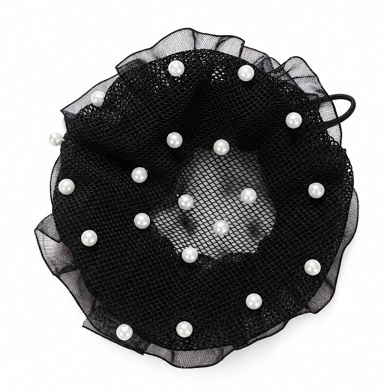 Filet Chignon Fin Noir avec Perles