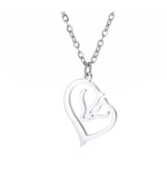 Pendentif Tete des Chevaux en Coeur