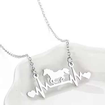 Collier Cheval Rythm Cardiac Argente