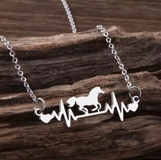 Collier Cheval Rythm Cardiac Argente