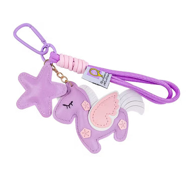 Porte-clés Poney de Rêve & Étoile – Cuir Synthétique & Corde Tressée