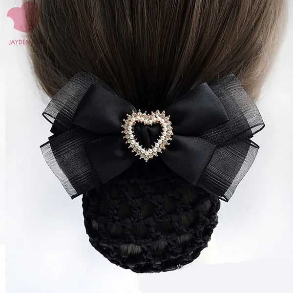 Resille Noeud avec Coeur en Strass