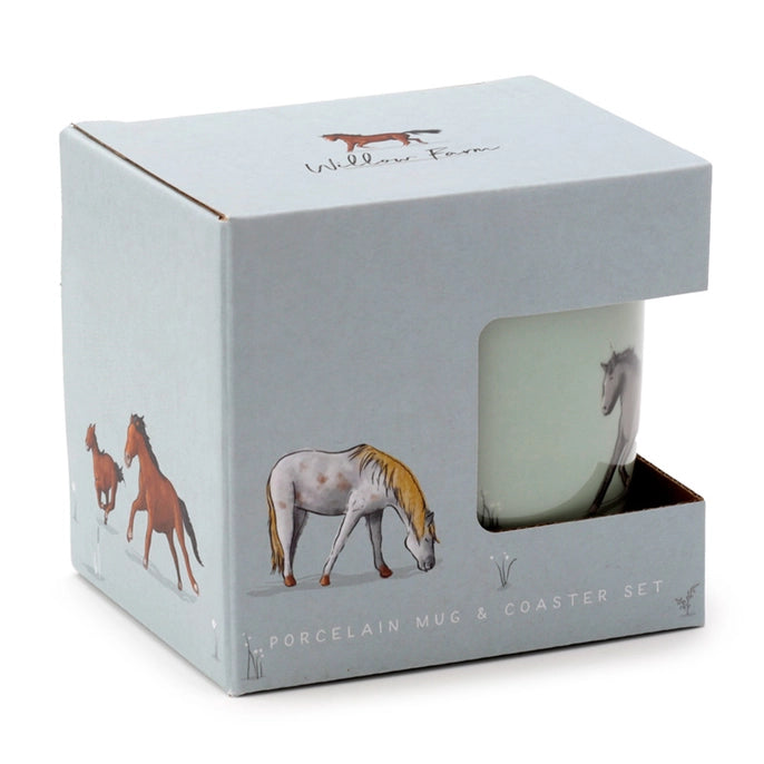 Mug et Dessous de Verre Willow Farm Horses