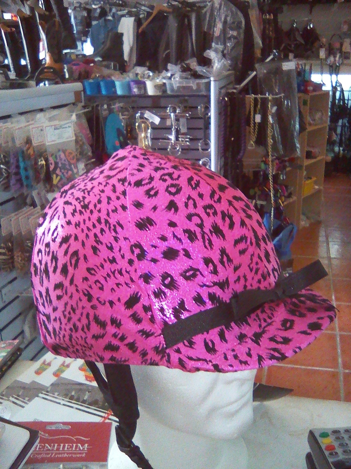 Fun Toque d'Equitation Leopard Rose - SHOP HORSE