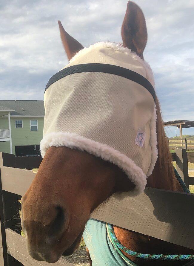 Masque Anti UV 90% Rigide sans Oreilles avec Mouton - SHOP HORSE