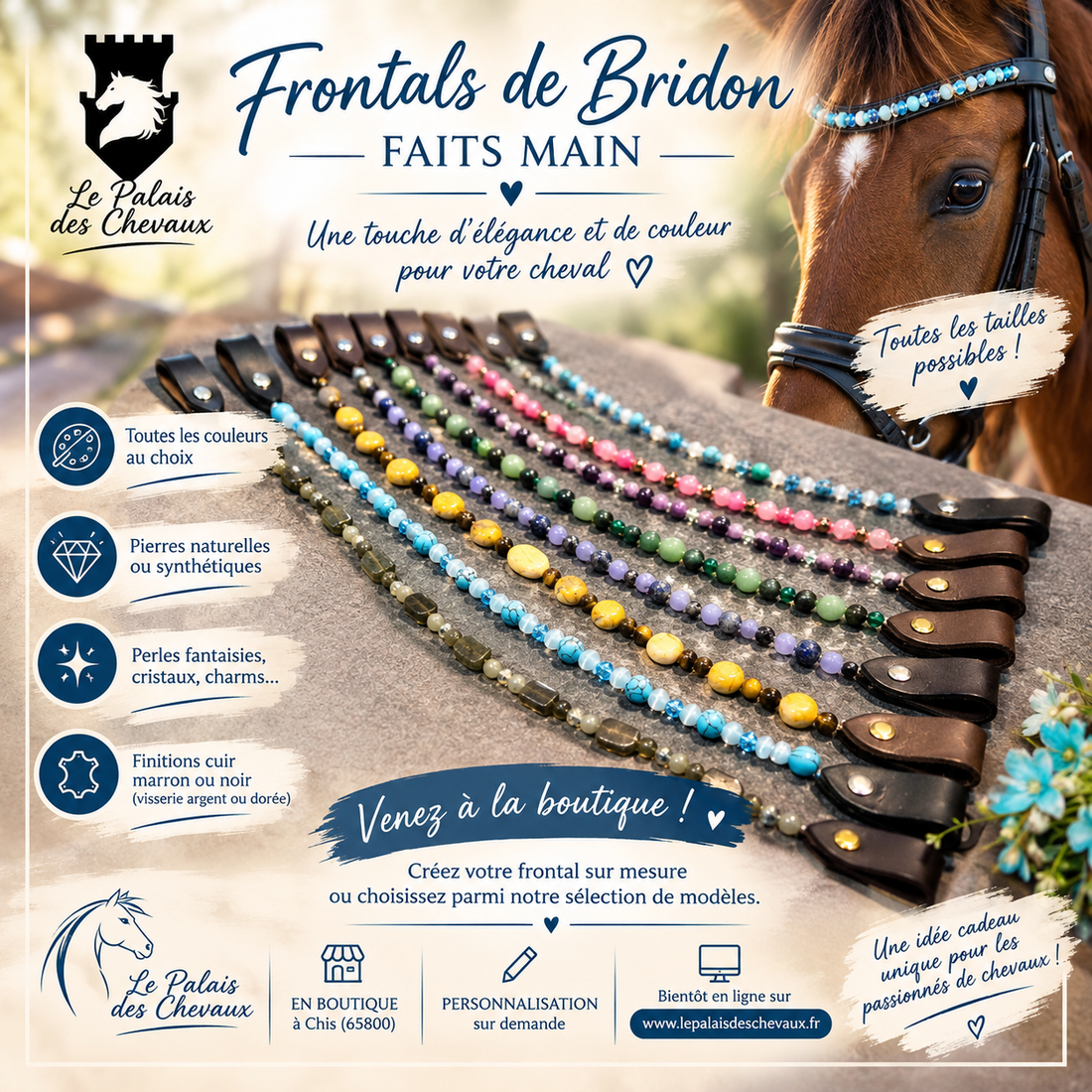 Frontaux de Bridon sur Mesure Fait a Main