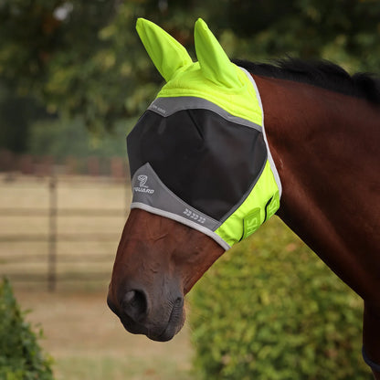 Shires Masque Anti Mouches Flyguard Hi-Viz avec Oreilles