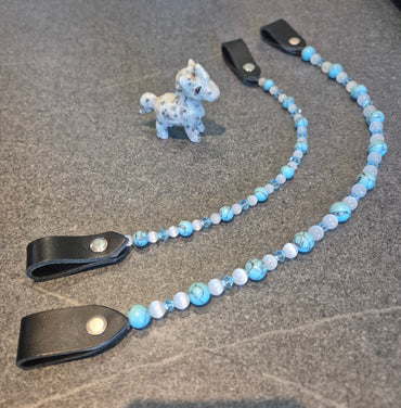 Frontal Turquoise, Œil de Chat & Cristaux Bleu