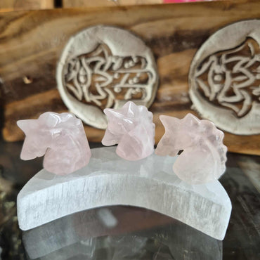 Figurine Mini Tete de Cheval Quartz Rose