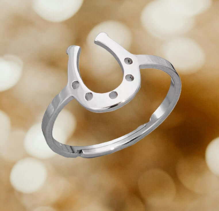 Bague Fer à Cheval Réglable en Acier Inoxydable