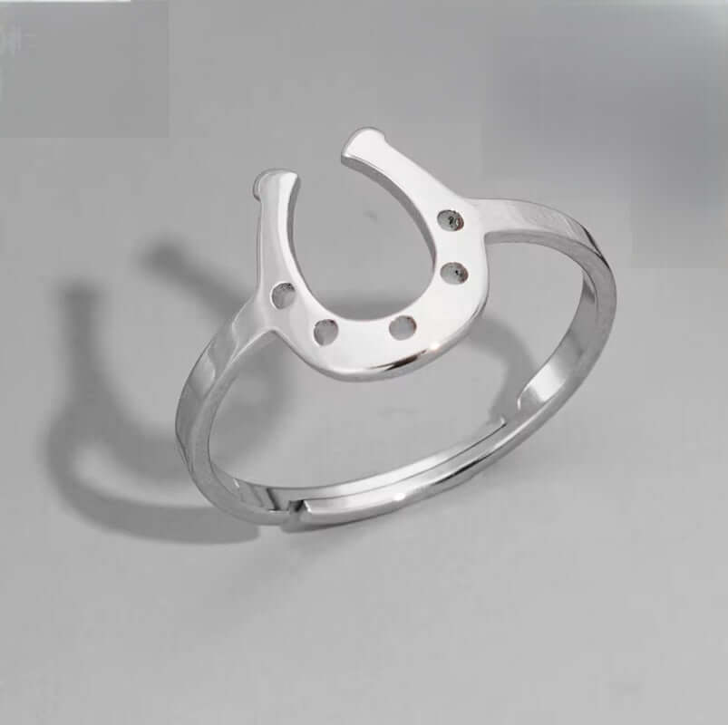 Bague Fer à Cheval Réglable en Acier Inoxydable