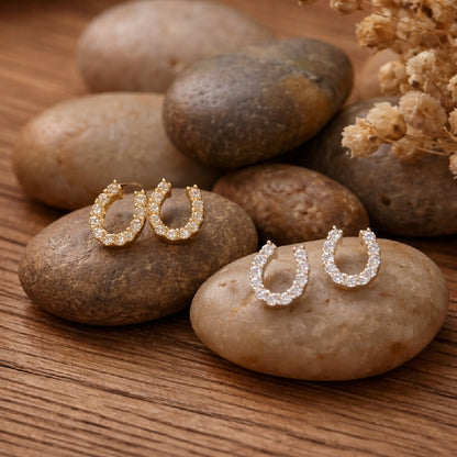 Boucle d'Oreilles Argent 925 et Strass