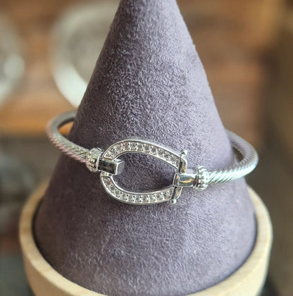 Bracelet Jonc Fers a Cheval et Strass