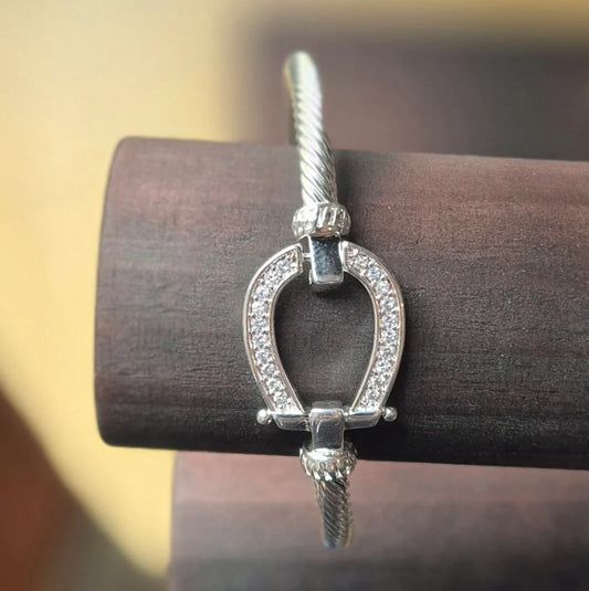 Bracelet Jonc Fers a Cheval et Strass