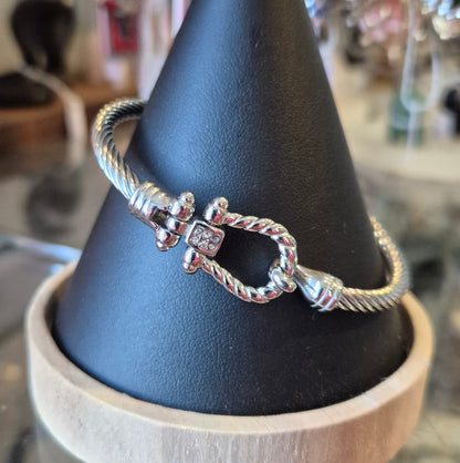 Bracelet Jonc Fer a Cheval et Strass