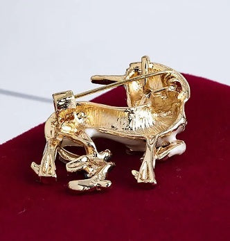 Broche Licorne Blanc avec Strass