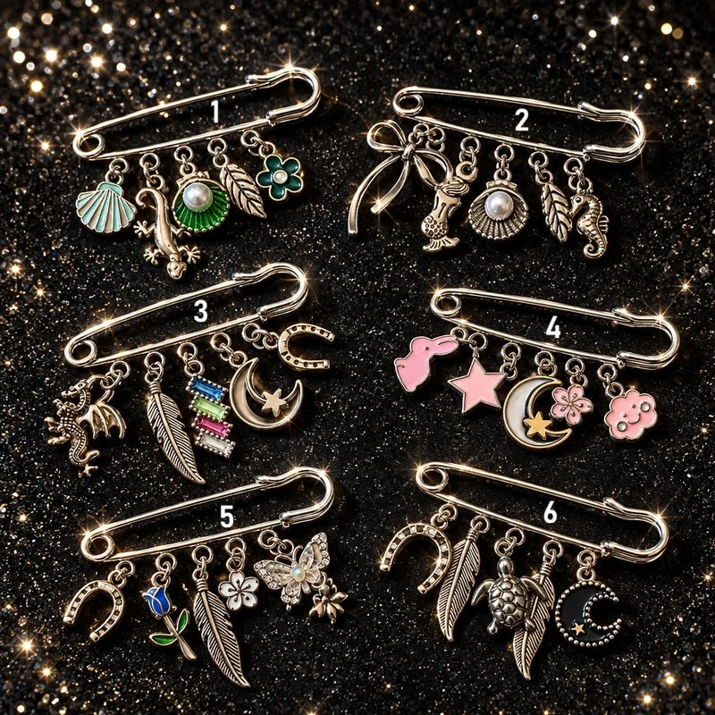Broches a Tapis Argenté 5 Charms