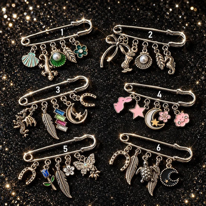 Broches a Tapis Argenté 5 Charms
