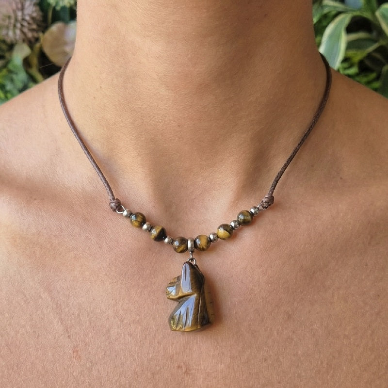Collier Cheval en Oeil de Tigre