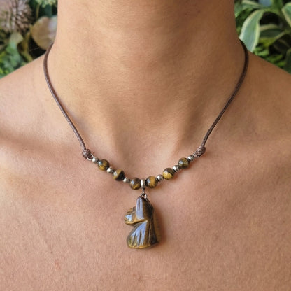 Collier Cheval en Oeil de Tigre