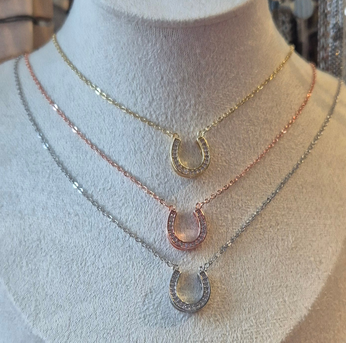 Pendentif Fer à Cheval avec Petite Strass