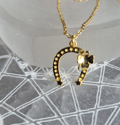 Pendentif Fer à Cheval et Trefle Argent