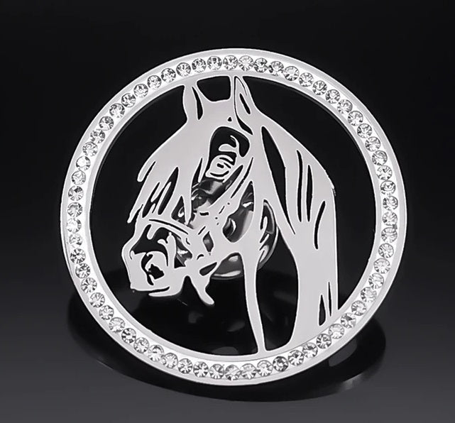 Epingle Tete a Cheval Strass