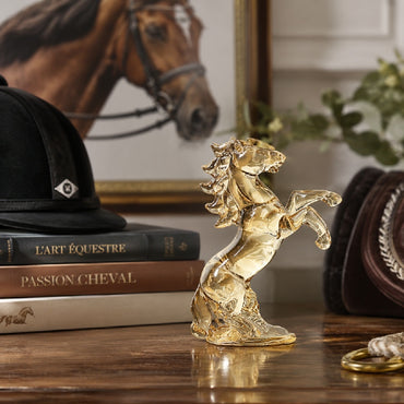 Figurine Cheval Cabré en Verre Soufflé