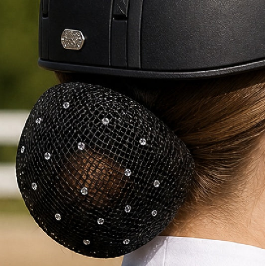 Filet Chignon Fin a Strass - Noir