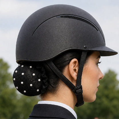 Filet Chignon Fin Noir avec Perles