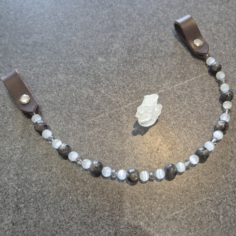 Frontal en Perles Lavakite et Oeil de Chat
