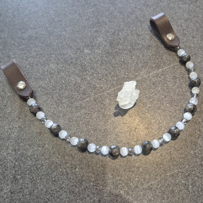 Frontal en Perles Lavakite et Oeil de Chat