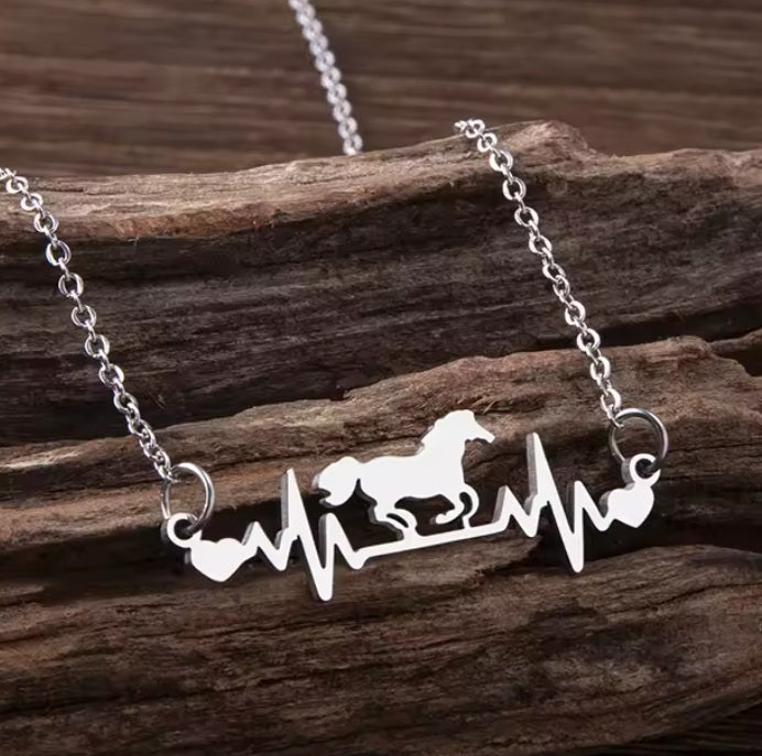 Collier Cheval Rythm Cardiac Argente