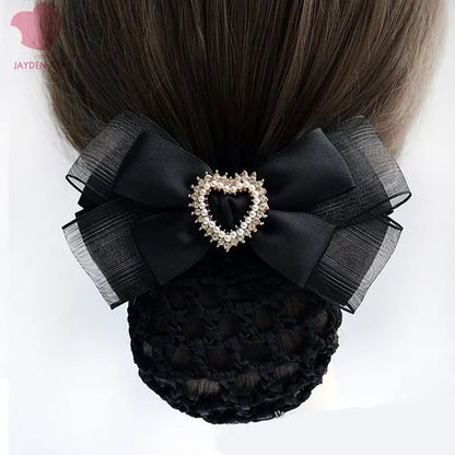 Resille Noeud avec Coeur en Strass