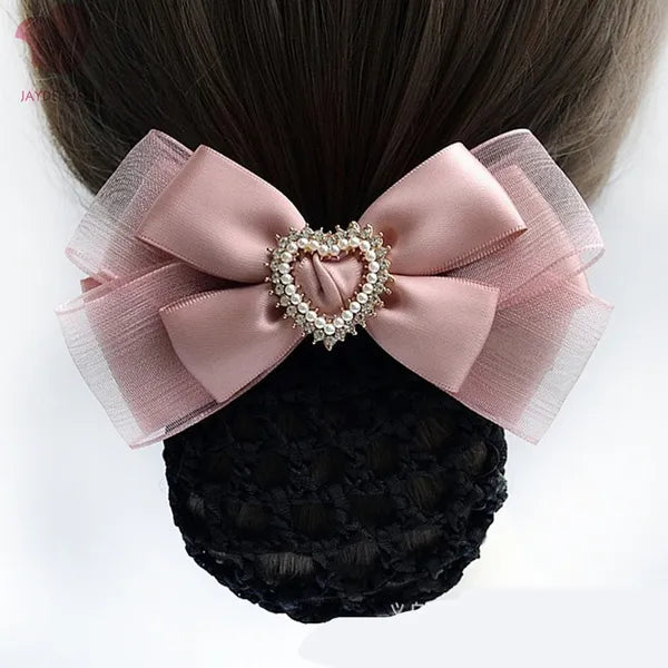 Resille Noeud avec Coeur en Strass