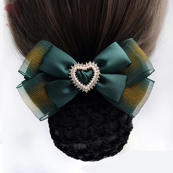 Resille Noeud avec Coeur en Strass