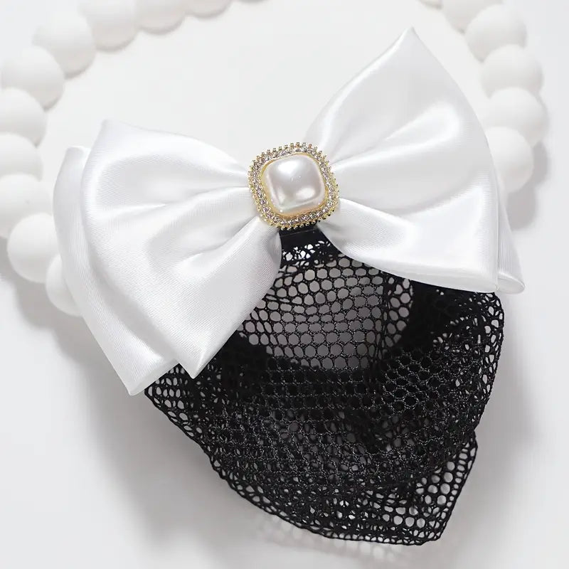 Resille Noeud avec Perle et Strass filet Fin