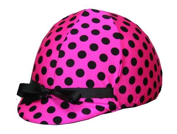 Fun Toque d'Equitation Rose a Pois Noir - sans visiere - SHOP HORSE
